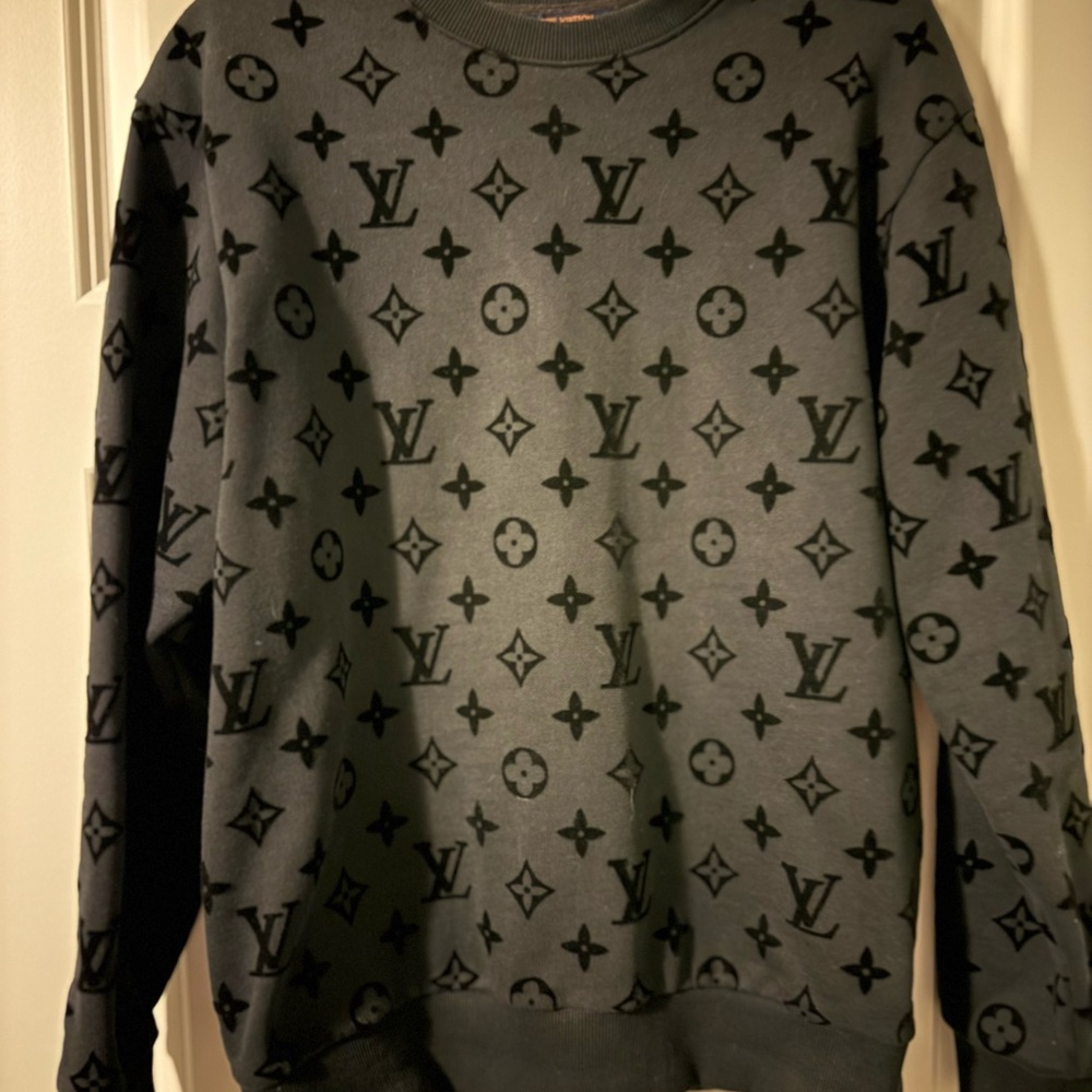 Louis Vuitton Gray and Black Crewneck Sweater